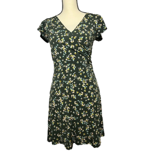 Green Floral Loft Petite Dress